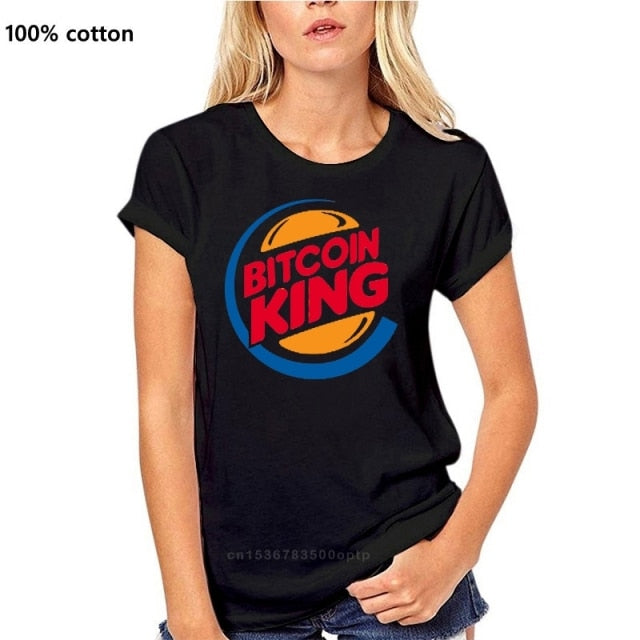 Bitcoin King T Shirt Ringer Funny Burger