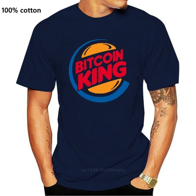 Bitcoin King T Shirt Ringer Funny Burger