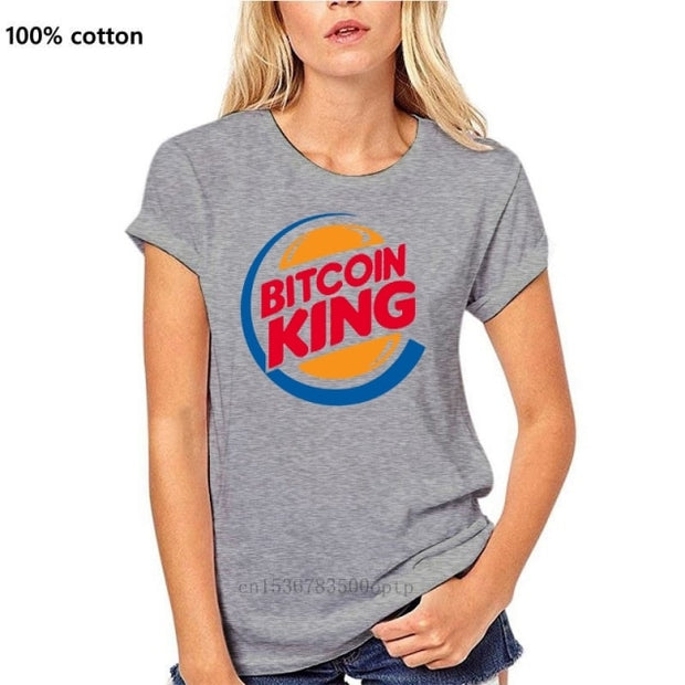 Bitcoin King T Shirt Ringer Funny Burger