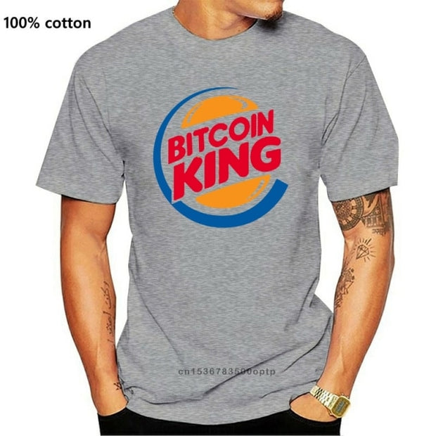 Bitcoin King T Shirt Ringer Funny Burger