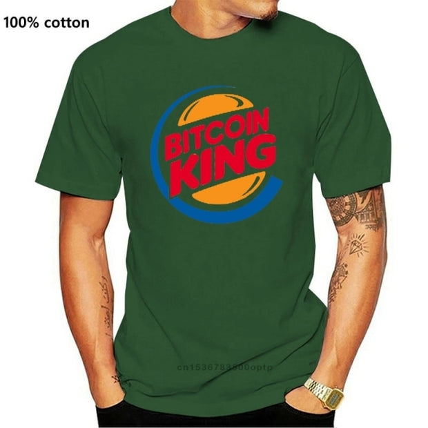 Bitcoin King T Shirt Ringer Funny Burger