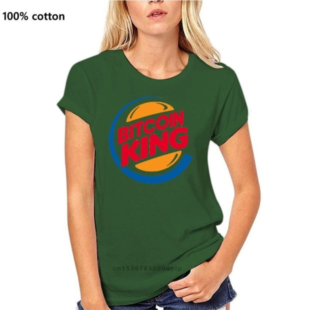 Bitcoin King T Shirt Ringer Funny Burger