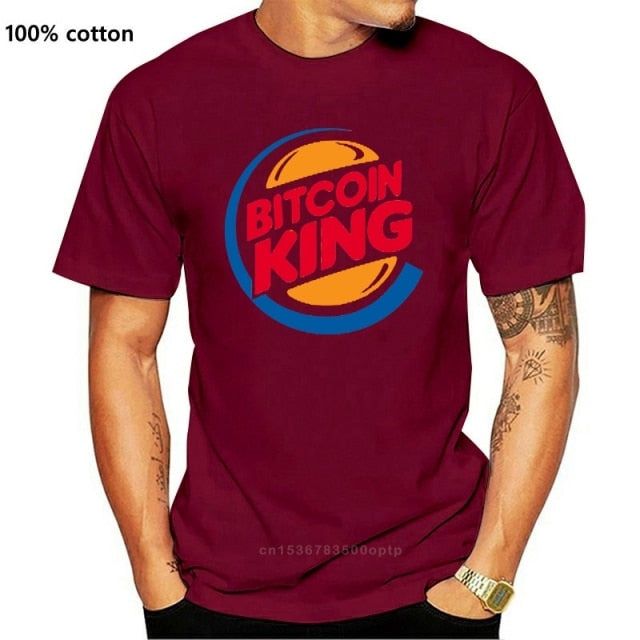 Bitcoin King T Shirt Ringer Funny Burger