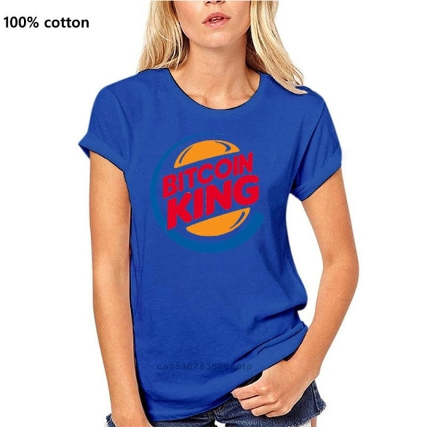 Bitcoin King T Shirt Ringer Funny Burger