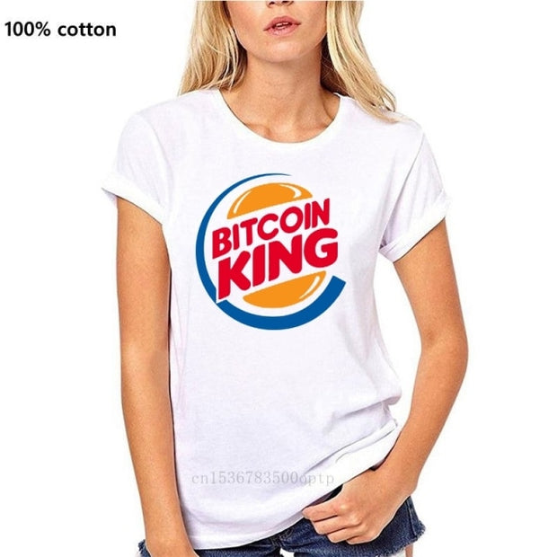 Bitcoin King T Shirt Ringer Funny Burger