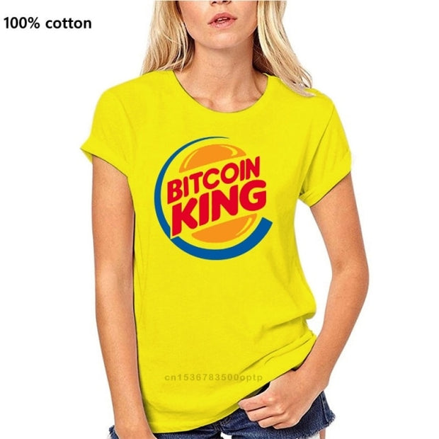 Bitcoin King T Shirt Ringer Funny Burger